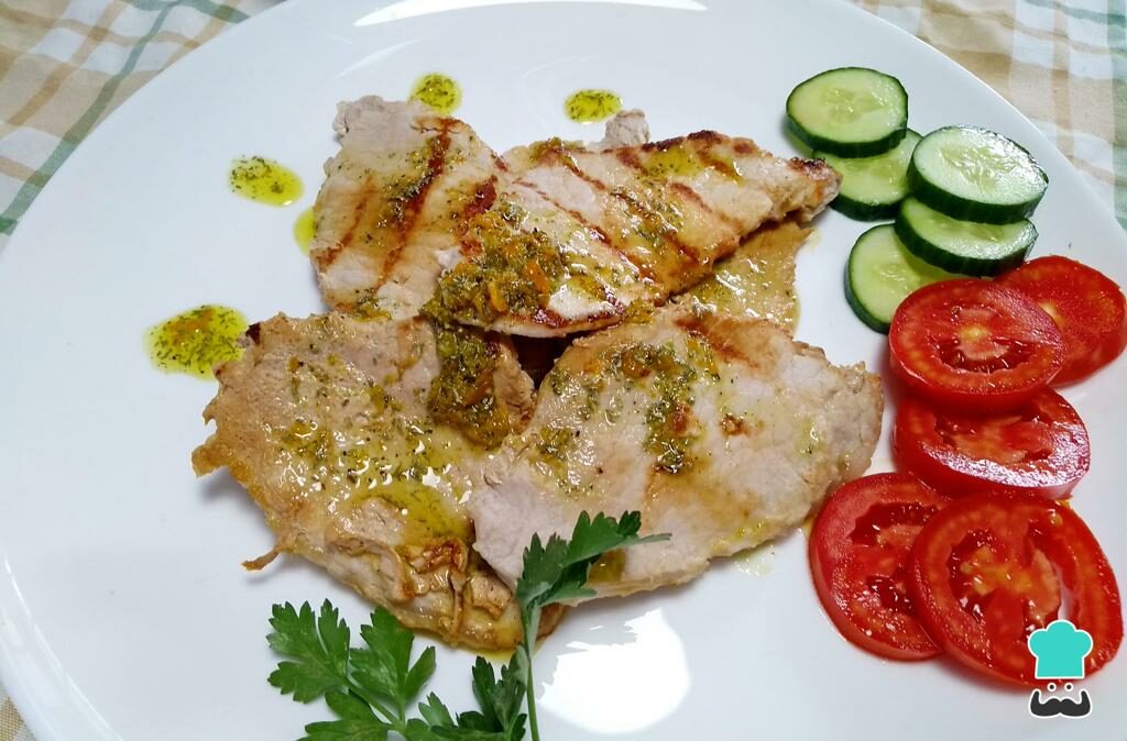 Bistec de cerdo a la plancha